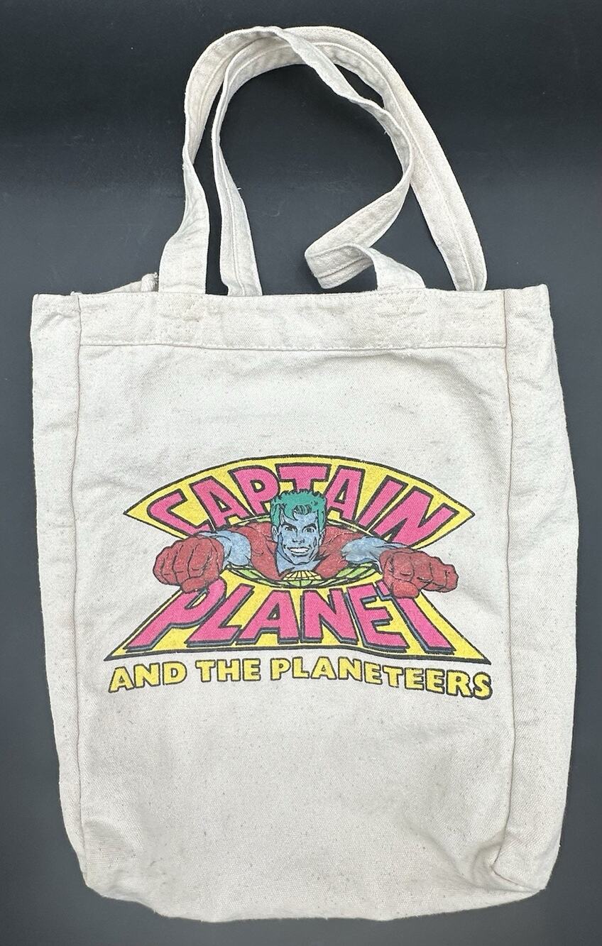 Vintage Captain Planet and the Planeteers Cartoon Show Canvas Tote Bag